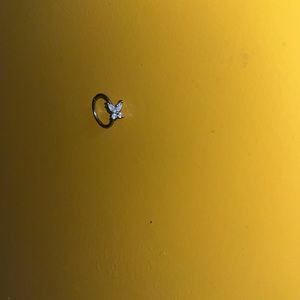 QUFER 18 guage butterfly nose ring